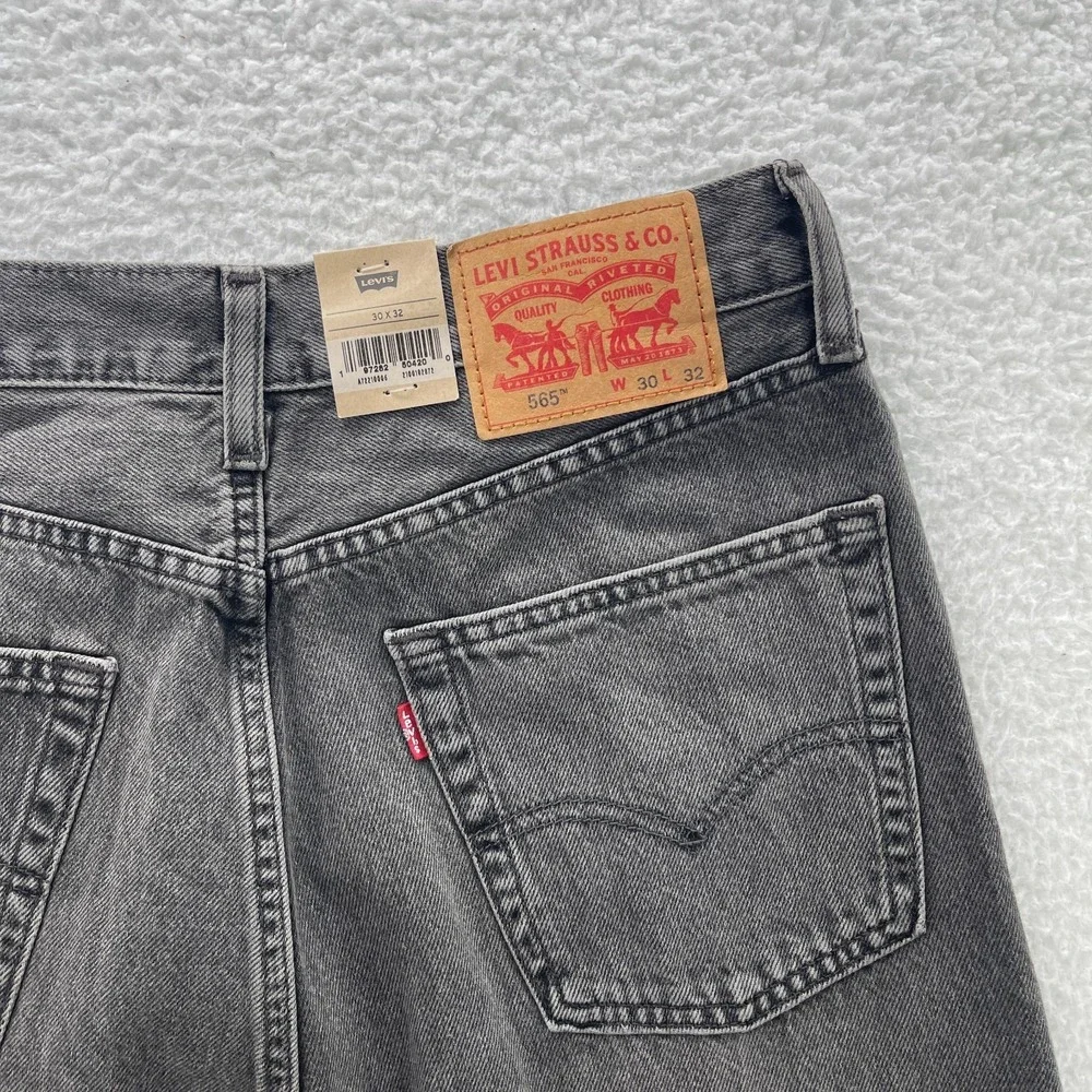Levis Jeans Mens 30x32 Gray 565 Loose Straight Denim Y2K Grunge Skate Baggy 90s